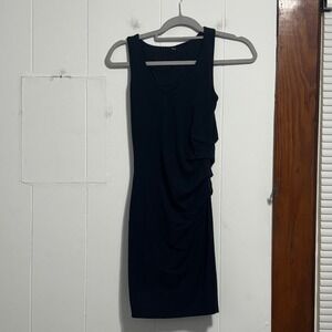 Athleta Black Sleeveless Ruched V Neck Sheath Dress XS‎